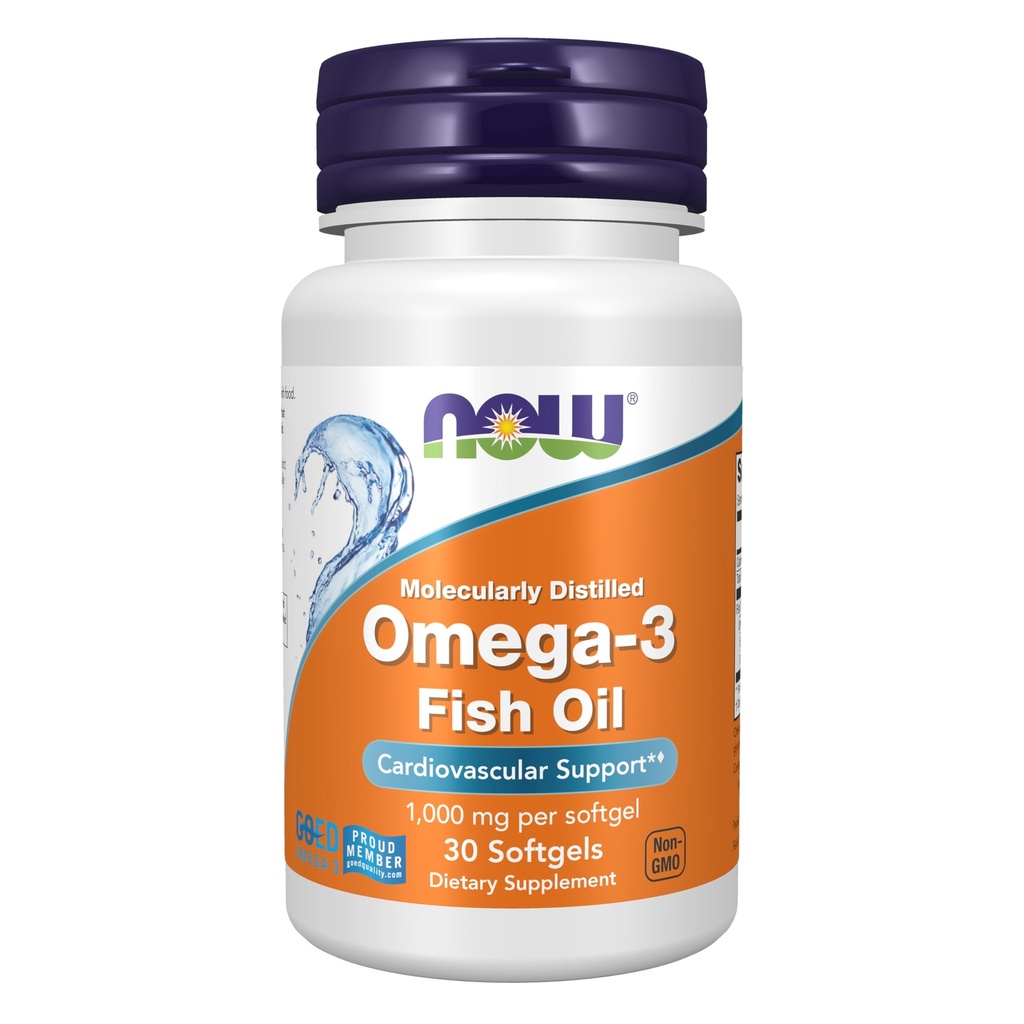 תוספי מזון עכשיו, אומגה 3 180 EPA / 120 DHA, מולקולארי Distilled, Cardiovascular Support *, 30 Softgels
