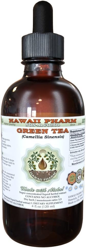 הוואי Pharm ירוק תה ללא אלכוהול, תה ירוק אורגני (Camellia Sinensis) Dried Leaf Glycerite טבעי צמחי