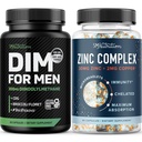 טסטוסטרון Zinc Complex & 300mg DIM תוספת לגברים עבור Estrogen Metabolism ותמיכה טסטוסטרון | Microbeadlet Zinc תוסף (60 משרתים) עם DIM Complex for Men (60 משרתים)