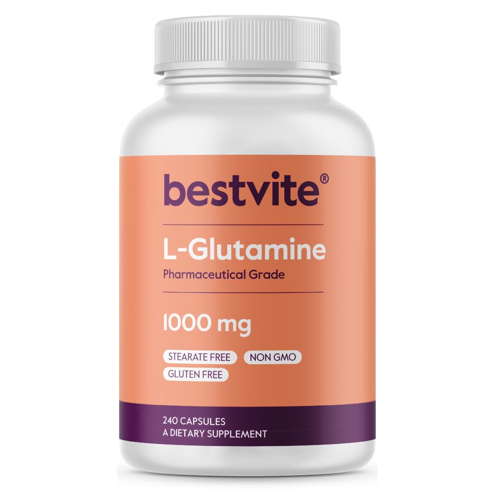 הטוב ביותרVITE Filler-Free L-Glutamine 1000 מ"ג לקפסולה (240 קפסולות) - טופס חינם - No Stearates - Gluten Free - Non GMO - Pure LMO Glutamine - כמות מקסימלית של גלוקוזאמין קפסולות