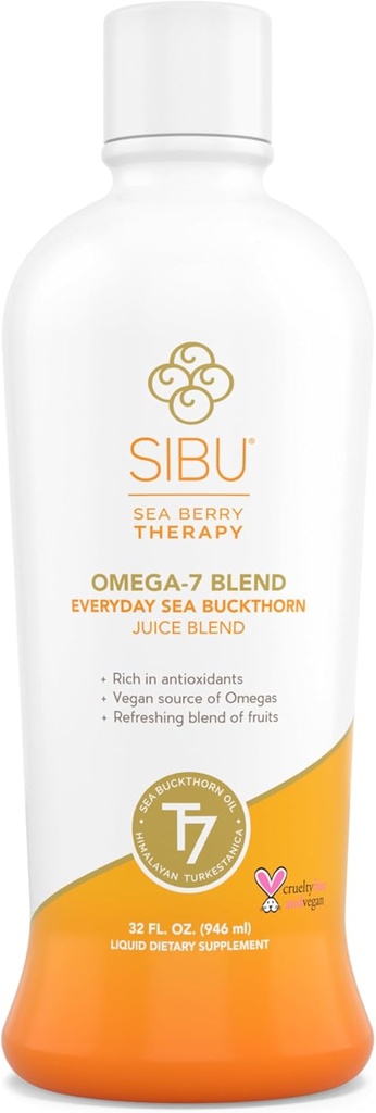 Sea Buckthorn פירות Juice - אומגה 7 Sea Buckthorn Purée מעורב עם פירות בריאים - תוספי אומגה 7, 32 Ouncescesces