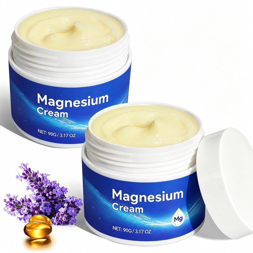 קרם מגנזיום לגוף - שמן מגנזיום לרגליים, Pure Premium Magnesium Lotion עם ויטמין E ו Almond שמן עבור שריר Soreness