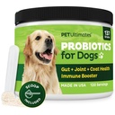 Pet Ultimates Probiotics for Dogs - 22-Species Dog Probiotics for Digestive Support & Antibiotics Recovery - Skin and Coat Supplement, Enhances Vitality - Dog Health Supplies (1 Pack)