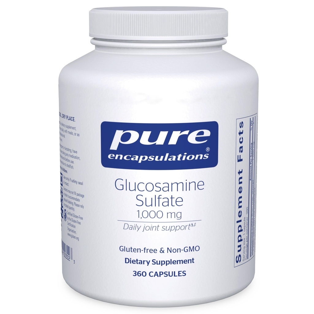 טהור Encapsulationsulationsamine Sulfate 1000 מ"ג | תוספת לתמיכה משותפת וניידות, Cartilage Health ו- Connective Tissue* | 360 קפסולות