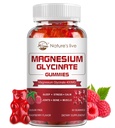 Magnesium Glycinate Gummies, סוכר חינם מגנזיום תוספת עם Magnesium Glycinate 400 מ"ג, מגנזיום L-Threonate 200 מ"ג עבור Calm Mood, שריר, עצם ושינה עבור מבוגרים, 60 חניכיים פטל פטל.
