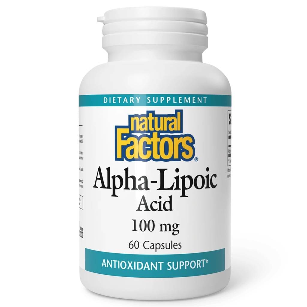 גורמים טבעיים Alpha-lipoic Acid 100 מ"ג קפסולות, 60-Count