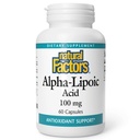 גורמים טבעיים Alpha-lipoic Acid 100 מ"ג קפסולות, 60-Count