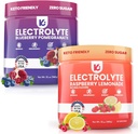 Keppi Keto Electrolytes אבקת Bundle No Sugar - Zero Carbs - מיוצר בארה"ב - הידרציה מתקדמת, ביצועים ושיקום - Raspberryade & Blueberry Pomegranate Flavor - Mixes Easily No Clumps