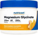 אבקת מגנזיום Glycinate (Peach מנגו, 250 גרמים) - Magnesium Glycinate (כמו Bisglycinate)