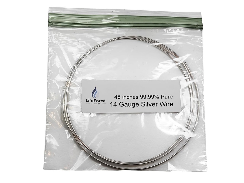 Pure Silver Generator Wires - 9999 Silver Electrodes - Pre-Cut 48-Inch 14 Gauge Wires - Fits LifeForces
