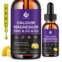 (2 Pack) Calcium Magnesium Zinc Liquid Drops for Women and Men - Bone & Dental, Immune Support, Liquid Calcium Supplement with Magnesium Glycinate, ויטמין C3 K2 B6 ו- Sea Mos.