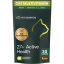 VetriScience 27+ Active Health Chews, Nu Cat Daily Multivitamin for Cats and Kittens, ויטמינים מאוזנים, מינרלים ואנטיoxidants, בריאות ובריאות תמיכה, דגים, 30 הרוזן
