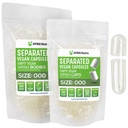 XPRS Nutra טבעוני גודל 000 קפסולות נפרדות - 500 Count Premium Caps שנפרד ב Bags - Clear ריקה קפסולות - 000 גלולות עבור תוסף DIY