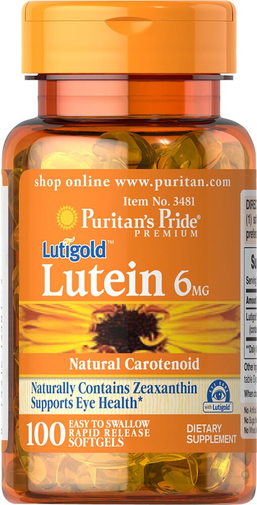 פוריטנס גאווה Lutein 6 Mg עם Zeaxanthin Softgels, 100 הרוזן