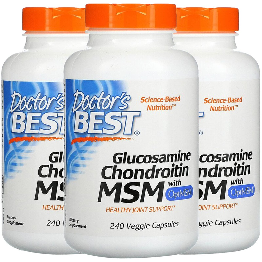 המיטב של הדוקטור (3 Pack Glucosamine Chondroitin MSM עם OptiMSM, 240 Veggie Caps