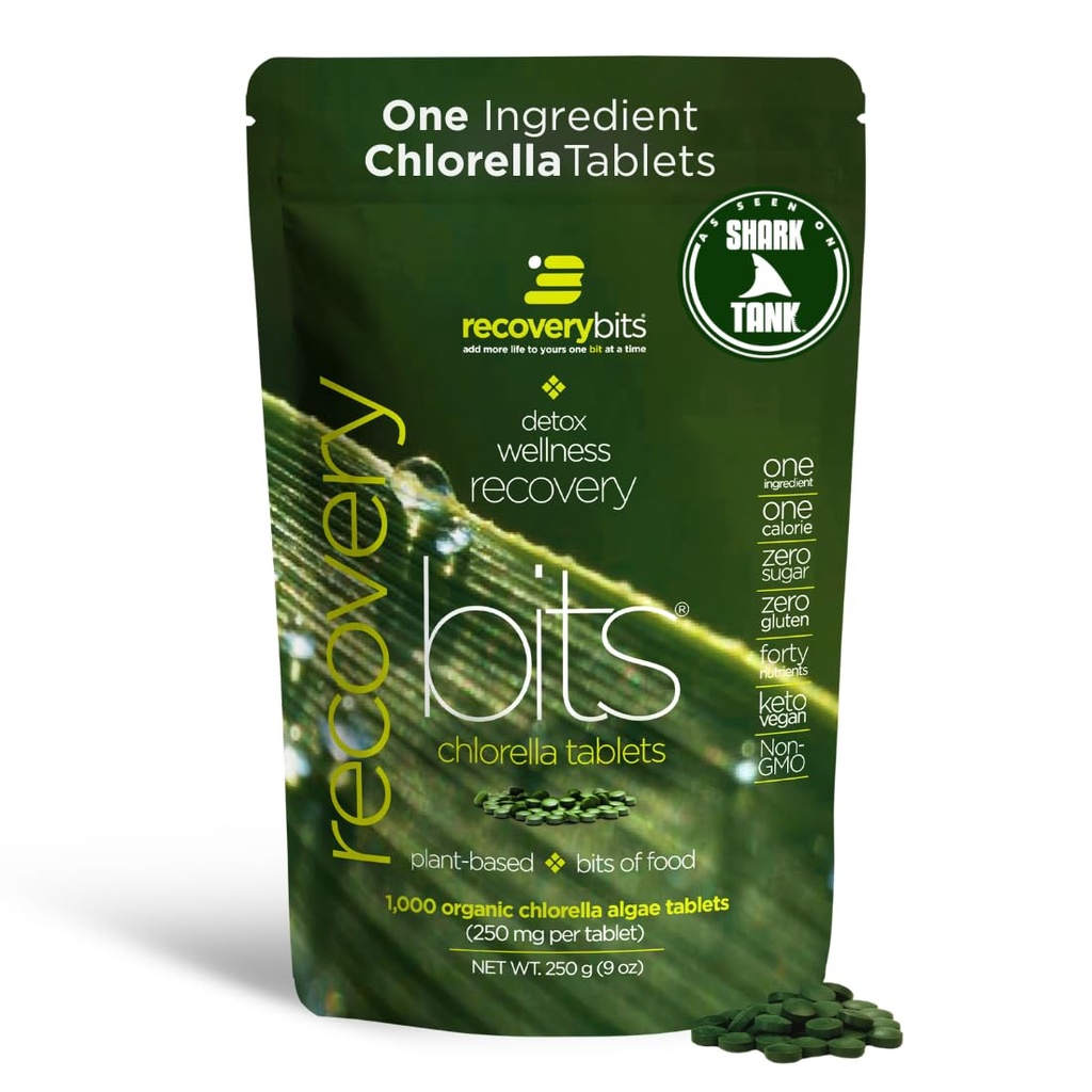 סוללות אורגניות Chlorella - Plant-based Algae Superfood - Chlorophyll - Scracked Cell Wall - Energy - Immune System - Detox - Keto - טבעוני - non-GMO - גדול באג - 1000 - 1000 Tablet
