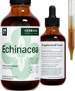 Echinacea 4 oz נוזל לחלץ - שורש אורגני, עלון, פרח, Seed - תוסף צמחי טבעי - גוף, Immune System תומך Tincture - High Potency טיפות - 90 יום אספקה - גודל משפחתי