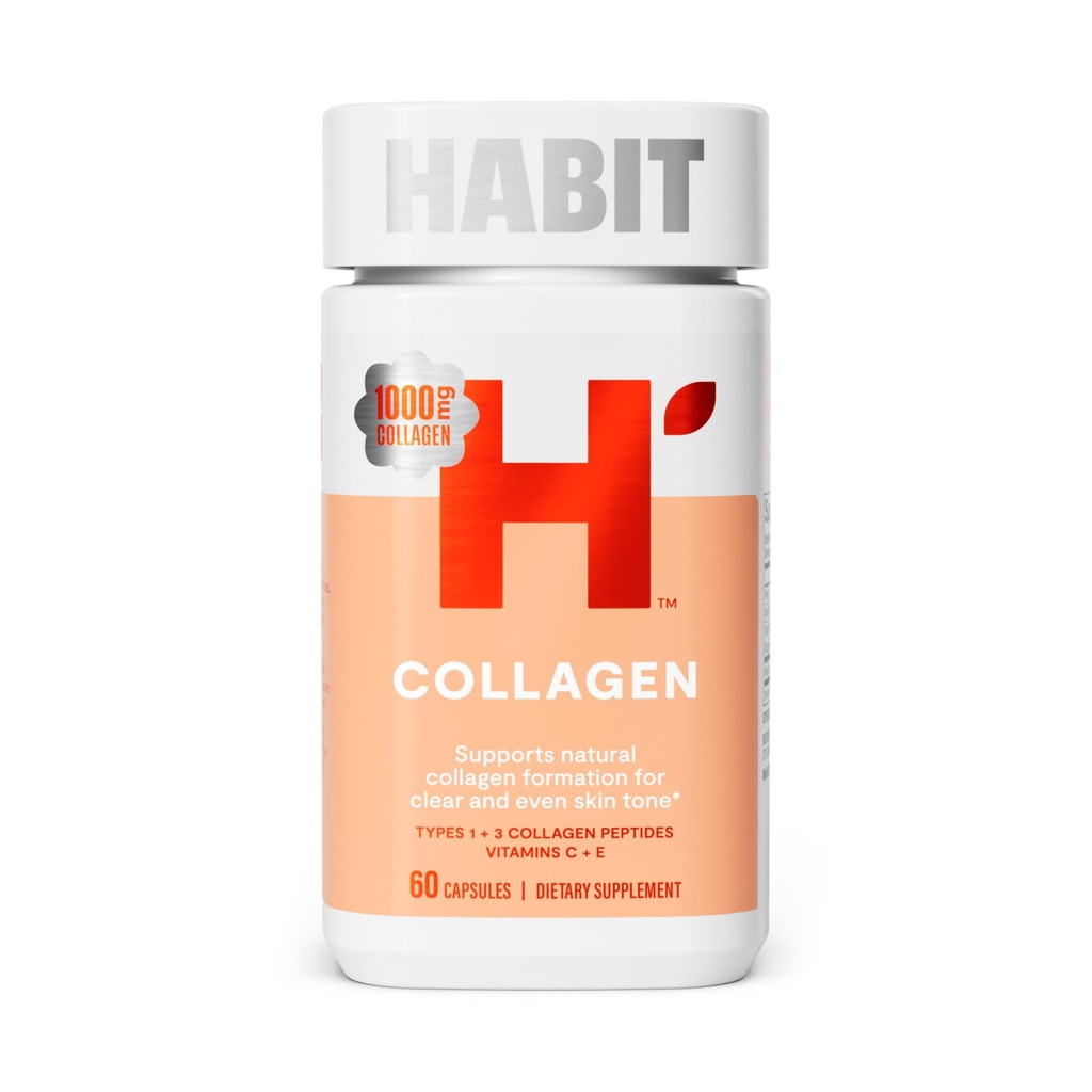 תוספי הרגלי קולגן (60 קפסולות) - New Look, 2000mg Collagen Peptides, ויטמין C & ויטמין E, Skin Health, Antioxidants, non-GMO, Gluten Free (1 Pack)