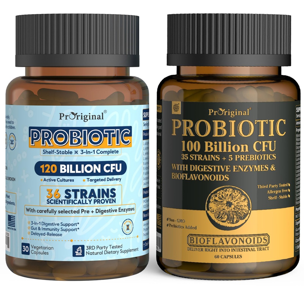 Probiotic 100 מיליארד CFU + 120 מיליארד CFU לבריאות Gut & Digestive, טבעוני Acidophilus Probiotic תוסף