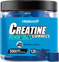 Creatine Monohydrate חניכיים עבור גברים ונשים-5g של Creatine Monohydrate כדי לשרת - להגדיל כוח ולבנות שריר, Sugar חינם, Vegan, Blueberry Flavor, 120 הרוזן,B571