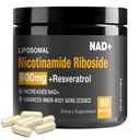 תוסף NAD - NAD+ עם Nicotinamide Riboside (NR) ו Resveratrol Quercetin 900 מ"ג אורגני טהור NAD Plus לתיקון תפקוד המוח התאיבי, 80 קפסולות