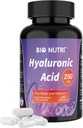 BIO NUTRI Hyaluronic Acid תוספי 250mg.240 קפסולות, עם ביוטין 5000mcg & ויטמין C 25 מ"ג - Skin, Hair & Joint 3 ב1 תמיכה