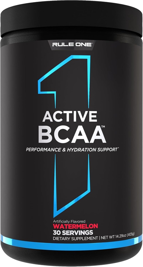 כלל 1 Active BCAA - ביצועים, הידרציה, וגיבוי התאוששות עם 5g BCAAs + אלקטרוליטטים, L-Glutamine, ו Citrulline (30 משרתים, Watermelon)