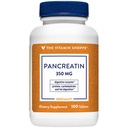 ויטמין Shoppe Pancreatin 500MG, תוסף אנזה טבעי, תומך עיכול של שומן, חלבונים, carbohydrates (100 טבליות)