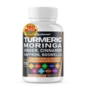 Turmeric MoringaGB Boswellia Quercetin Cinnamon Saffron Tart Cherry Odorless Garlic Nettle -150 קפסולות מיוצר בארה"ב