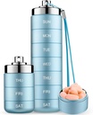 Mossime Metal Pill Productionser Weekly, Stackable Waterware Travel Pill Box, Largeאלומיניום Alloy Pill Case Container, BPA חינם 7 Day Daily Medicine מארגנת עבור ויטמין, שמן דגים, תוסף שמן,