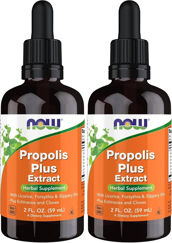 עכשיו תוספי מזון, Propolis פלוס לחלץ נוזל עם Dropper, Herbal תוסף, 2-Ounce (Pack of 2)