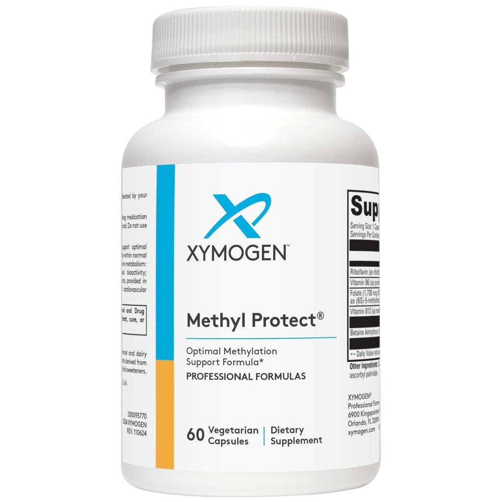 XYMOgen Methyl Protect - Optimal Methylation פורמולה עם Methyl Folate, ויטמין B12 (Methylcobalamin B12, Riboflavin + B6 ויטמינים - קוגניטיבי, Homocysteine + Heart Health Healths (60 קפסולות)