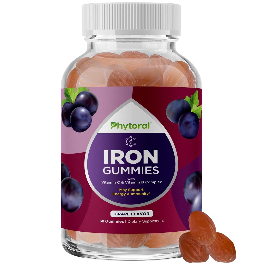 חניכיים טבעיות של Multivitamin ברזל למבוגרים - ויטמינים למבוגרים עם ברזל ואנרגיה Boost B תרכובת ויטמינים - תוספי חניכיים וקלרנסנטלי להתמקד Multivitamin