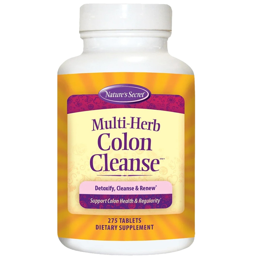האותיות הקטנות של Nature's Secret Multi-Herb Colony Cleanse, 275 Tablet