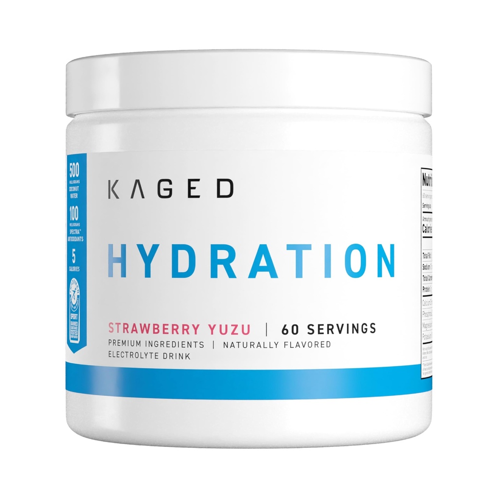 אבקת דלקות אלקטרוליטים | Strawberry Yuzu | hydro-Charge Sports Drink | Pre, Post, Intra Workout | Low Carb, Vegan, Gluten Free |s for Men & Women | 60 משרתים