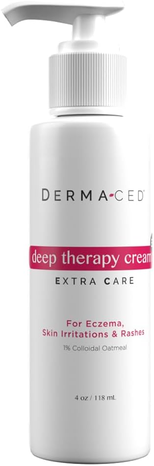 Deep Therapy Cream EC for Fast Eczema ו- Psoriasis Support - Unscented -s Colloidal Oatmeal, Jo Joba Oil, Licorice, Beeswax ועוד