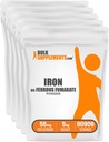 BulkSupplements.com Ferrous Fumarate אבקה - מינרלים חיוניים, תוספת ברזל לגברים ונשים - Gluten Free, 55 מ"ג עבור שירות, 1kg (Pack של 5)
