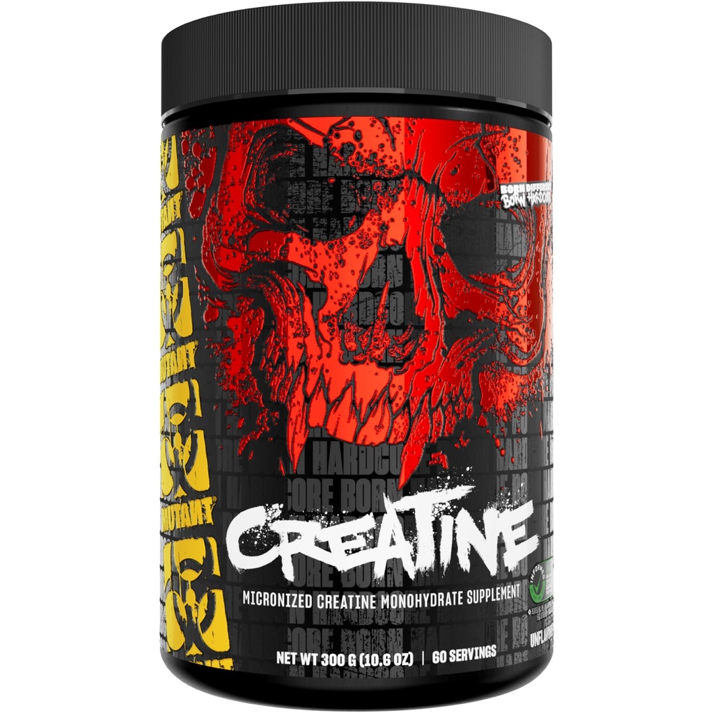 Mutant Creatine - Creatine Monohydrate אבקת Micronized - תוסף אבקת Creatine עבור שיפור ביצועים גבוהים אינטנסיבי - 60 משרתים- 300 g - Unflavored