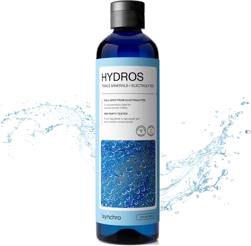 hydros Trace מינרלים טיפות עם אלקטרוליטים, מינרל-Rich מים טיפות עבור אלקטרוליטטה מים, הידלה טיפות אלקטרוליט עבור תמיכה במערכת העצבים, מינרל טיפות עבור שתיית מים, 8 oz oz oz