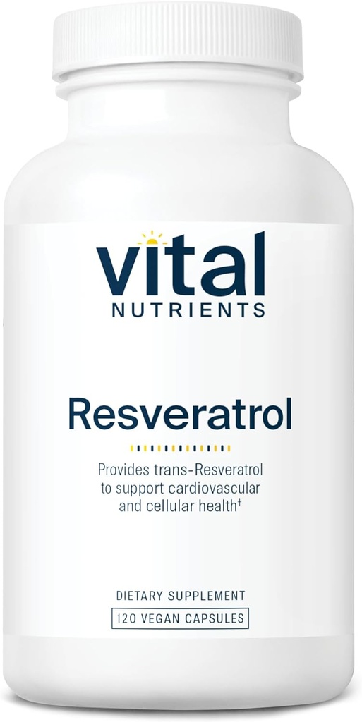Vital Foodsents Resveratrol | Ultra High Potency Antioxidant | Trans Resveratrol for Cardiovascular and Cell Health Support* | תוסף טבעוני | Gluten, Milk and Soy Free | Non-GMO | 120 קפסולות