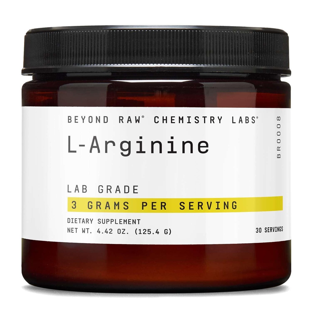 BeYOND RAW כימיה מעבדה L-Arginine אבקת, פעילות דלק ותמיכה התאוששות, 30 משרתות