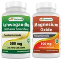 הטוב ביותר Naturals Ashwagandha לחלץ 500 Mg & Magnesium Oxide 500 מ"ג