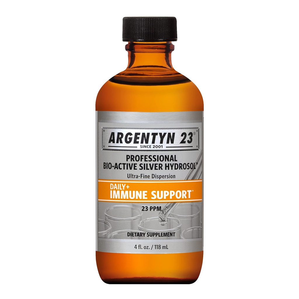 Argentyn 23 Professional Immune Support - Colloidal Silver, Bio-Active Silver Hydrosol, 23 ppm, Liquid Twist Top, 4 Fl Oz Meadow mL)