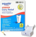 גלולת חלב עבור Lactose Intolerance - Equate Fast Acting Relief Vanilla Flavor, 32 טבליות לעסות, Lactaid Chewables, Lactase Enme (Pack of 1), Boxed by Fusion Shop