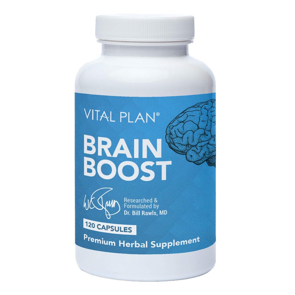 Vital Plan Brain Boost תוסף על ידי ד"ר ביל רולס - Brain Boosting קפסולות w/Lion's Mane, Cat's Claw, Bacopa, Sensoril Ashwagandha & גינקו בילובה