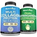 מזון מזינים Premium Multi Collagen קפסולות & Ashwgandha תוספי Bundle: High-Absorption Ashwagandha Root & Multi Collagen Peptides קפסולות עבור הגוף והנפש