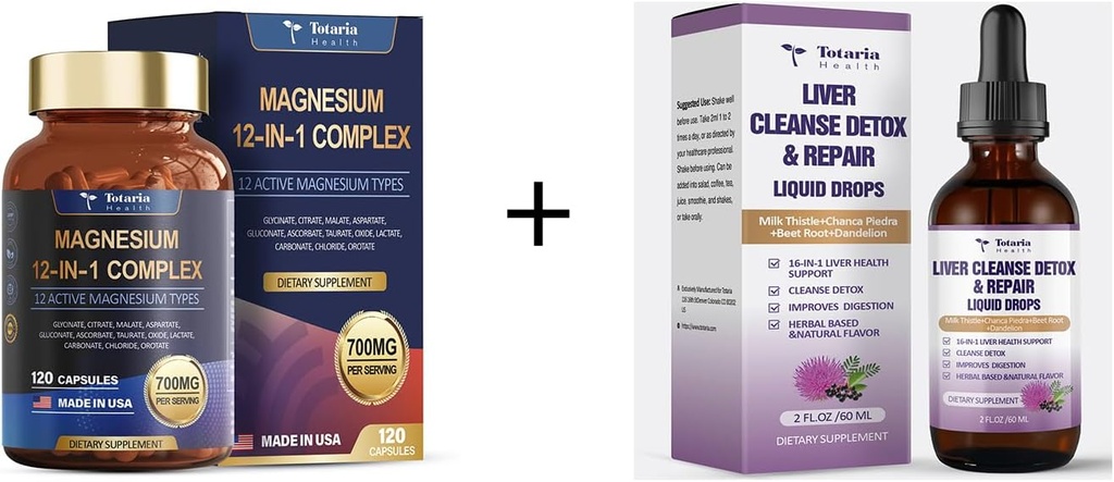 12 ב 1 Magnesium Complex + Liver ניקוי של Detox & תיקון נוזל