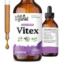 Wild & Organic Vitex Tincture - תוסף Vitex Chasteberry עבור נשים - נוזל צ'סטה עץ ברי חילוף עבור Good Mood - טבעוני, סוכר ואלכוהול חינם העדרים - 4 fl oz
