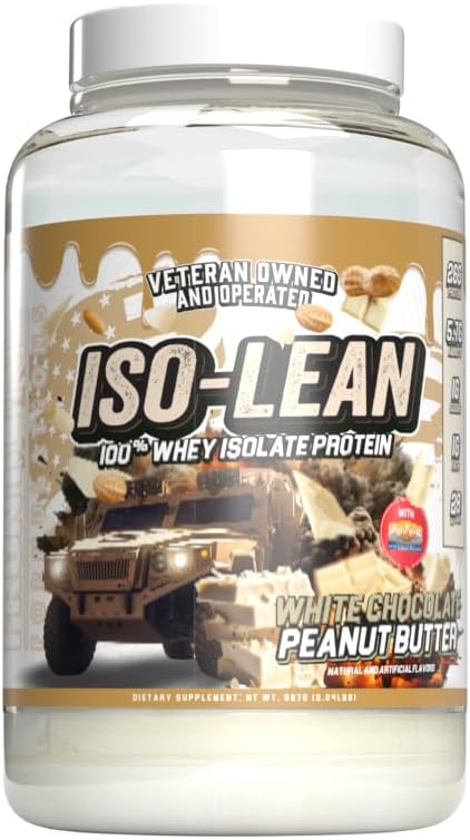 Isolean, 100% חלבון Whey חלבון Isolate, סוכר נמוך, מקסימיזציה Recovery, Veteren Owned ואופרהed (28 משרתים, White Chocolate Peanut Butter)