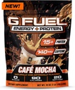 חלבון דלק + אבקת משקאות אנרגיה, טרום עבודהout Caffeine Mix for Gaming, Sugar Free Focus Amino, ויטמין + Antioxidants, 19oz (Cafe Mocha, 20 משרתים)